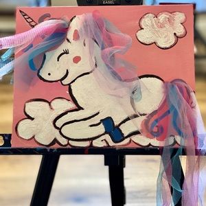Kids Unicorn Painting with Fabric Hair